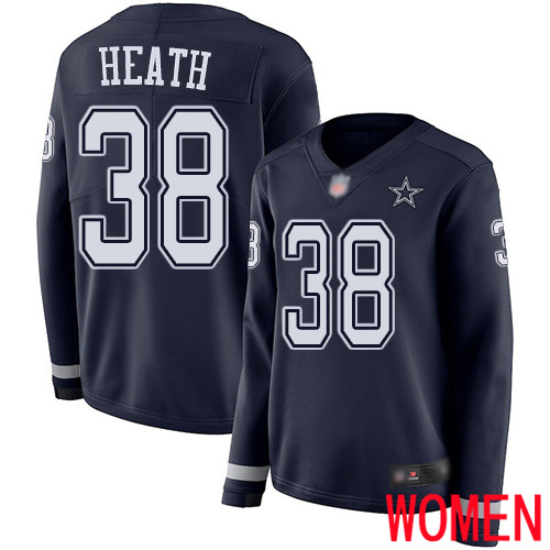 Women Dallas Cowboys Limited Navy Blue Jeff Heath #38 Therma Long Sleeve NFL Jersey